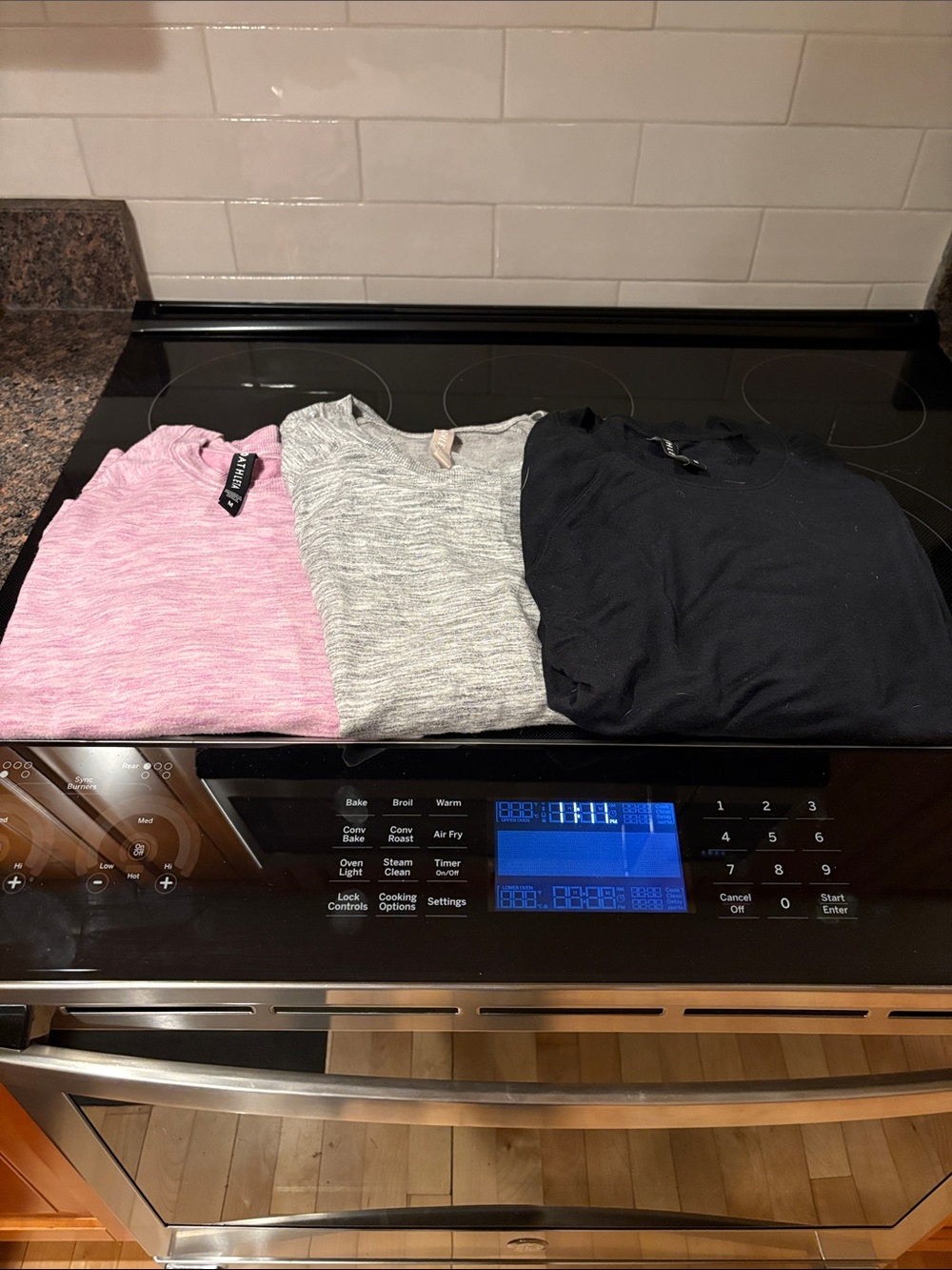 Bundle of three Athleta, long sleeve shirts, size medium